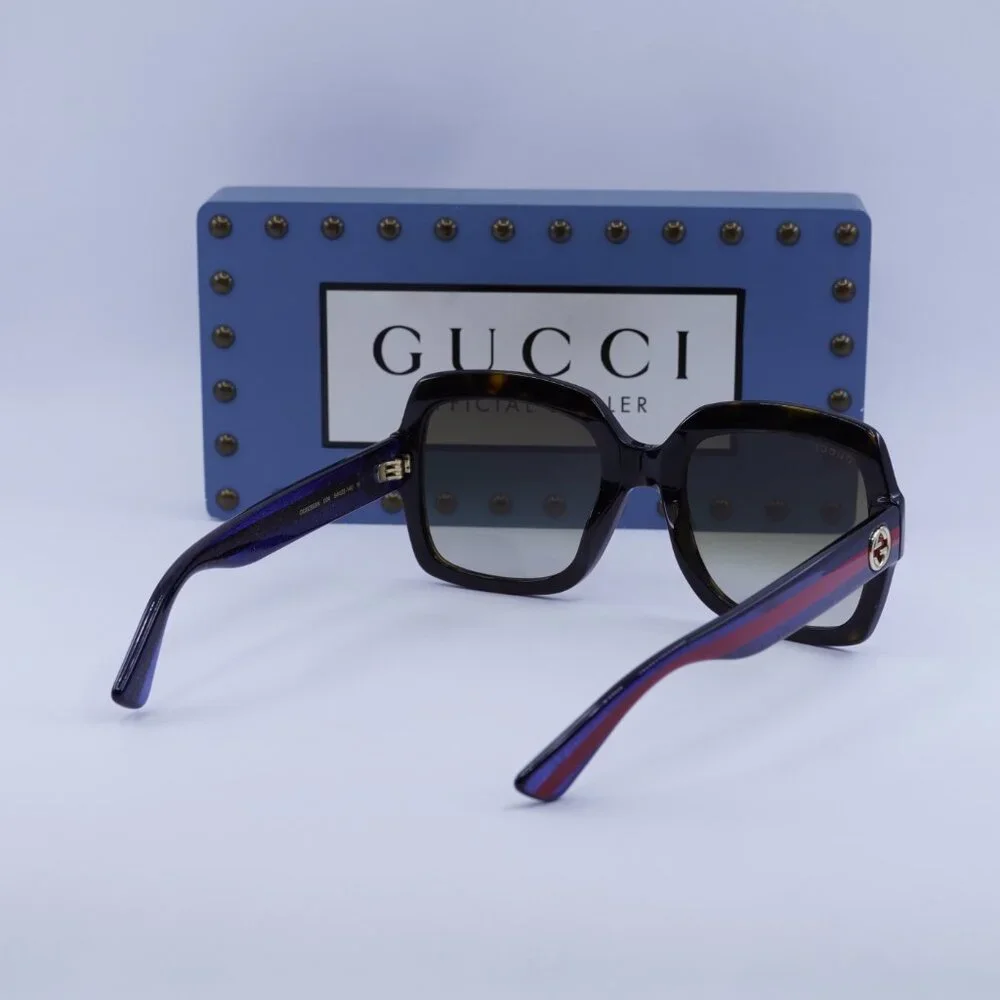 Gucci GG0036SN 004 Square Sunglasses - Havana Blue\Brown Gradient - Picture 4 of 11